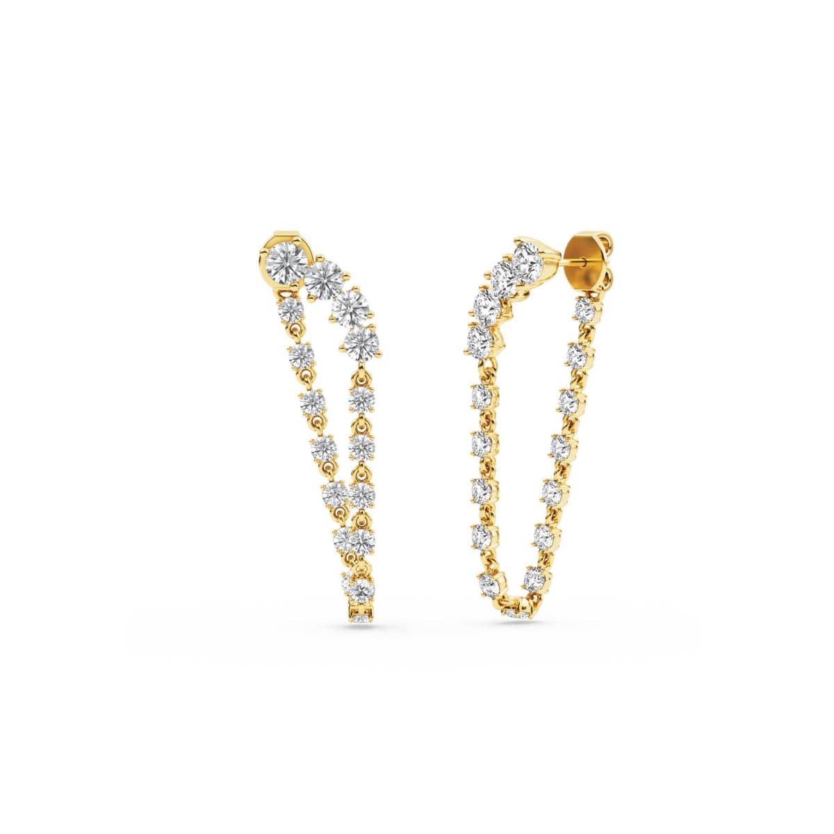 14K Yellow Gold Lab Grown Diamond EARRINGS 2.34 ctw SJE33476-2.25CT