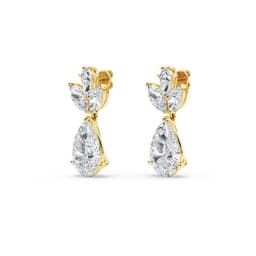 14K Yellow Gold Lab Grown Diamond EARRINGS 13.16 ctw SJE33523_D-13.15CT
