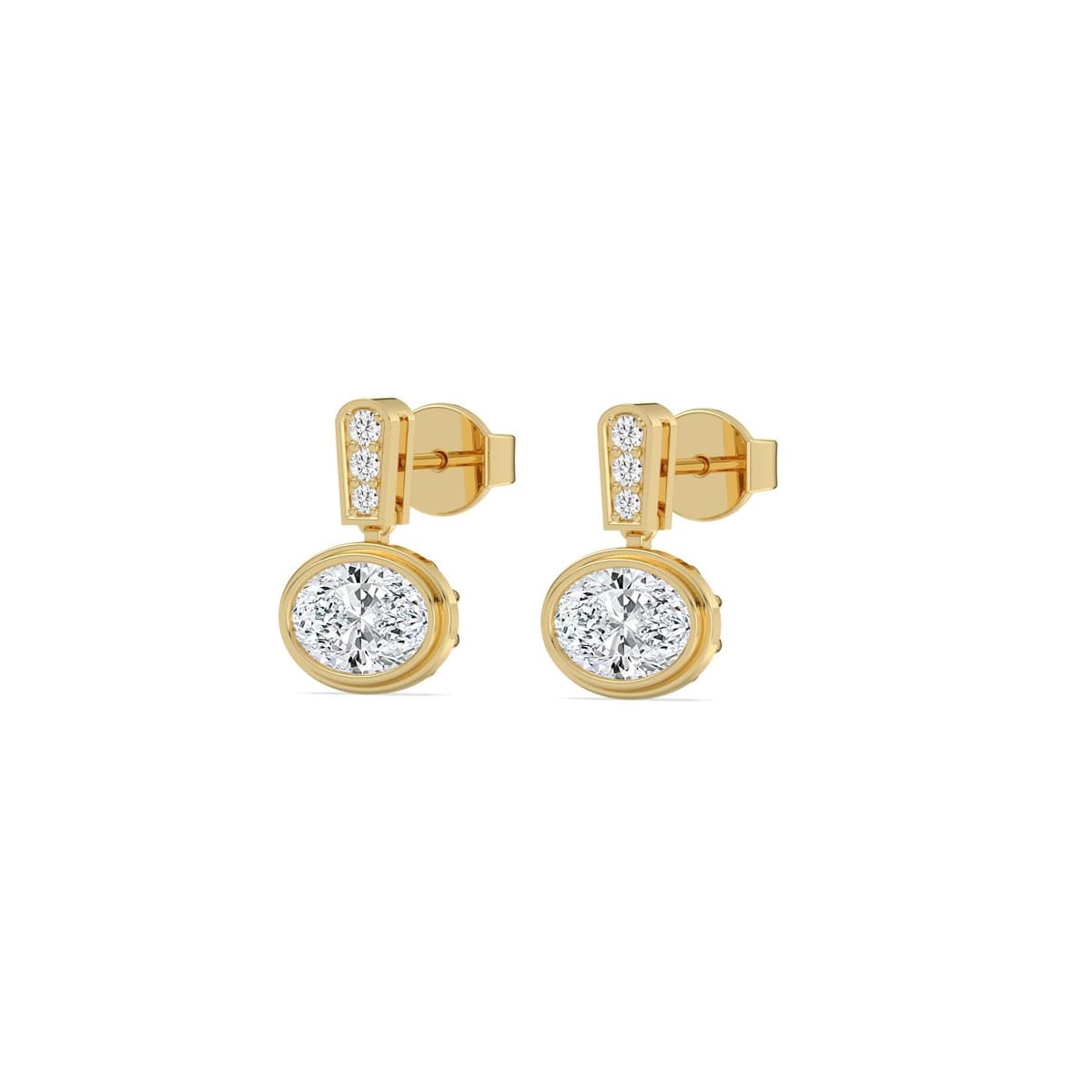 14K Yellow Gold Lab Grown Diamond EARRINGS 2.31 ctw SJE33765OV-2.00CT