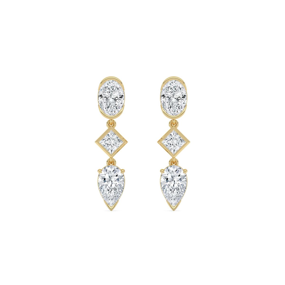 14K Yellow Gold Lab Grown Diamond EARRINGS 3.46 ctw SJE33770-3.50CT