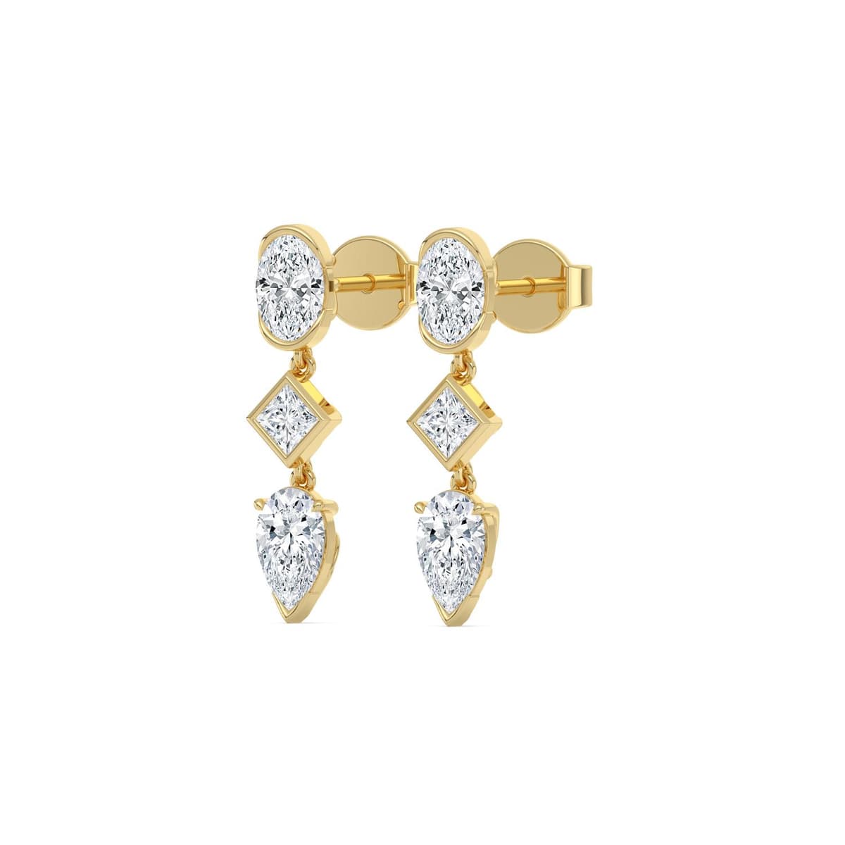 14K Yellow Gold Lab Grown Diamond EARRINGS 3.46 ctw SJE33770-3.50CT