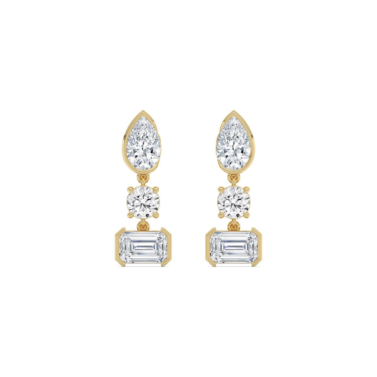 14K Yellow Gold Lab Grown Diamond EARRINGS 4.13 ctw SJE33776-4.10CT