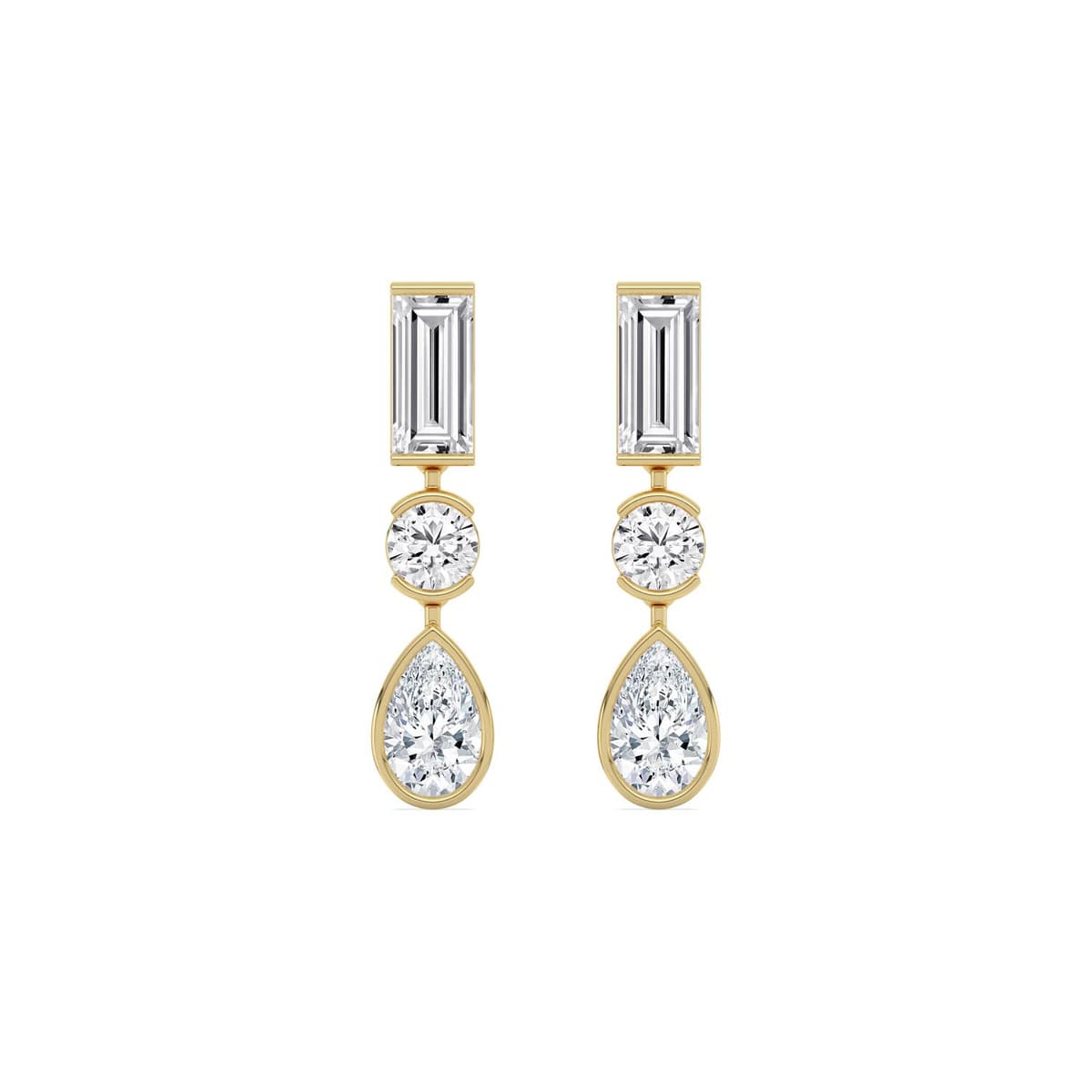 14K Yellow Gold Lab Grown Diamond EARRINGS 4.00 ctw SJE33781-3.88CT