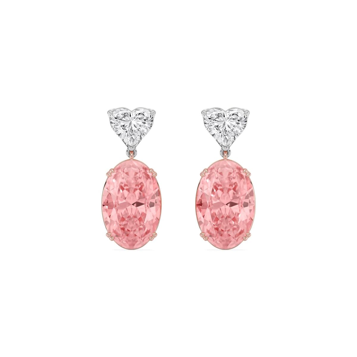 14K Rose & White Gold Lab Grown Diamond EARRINGS 9.72 ctw SJE33801OV_P-8.15CT