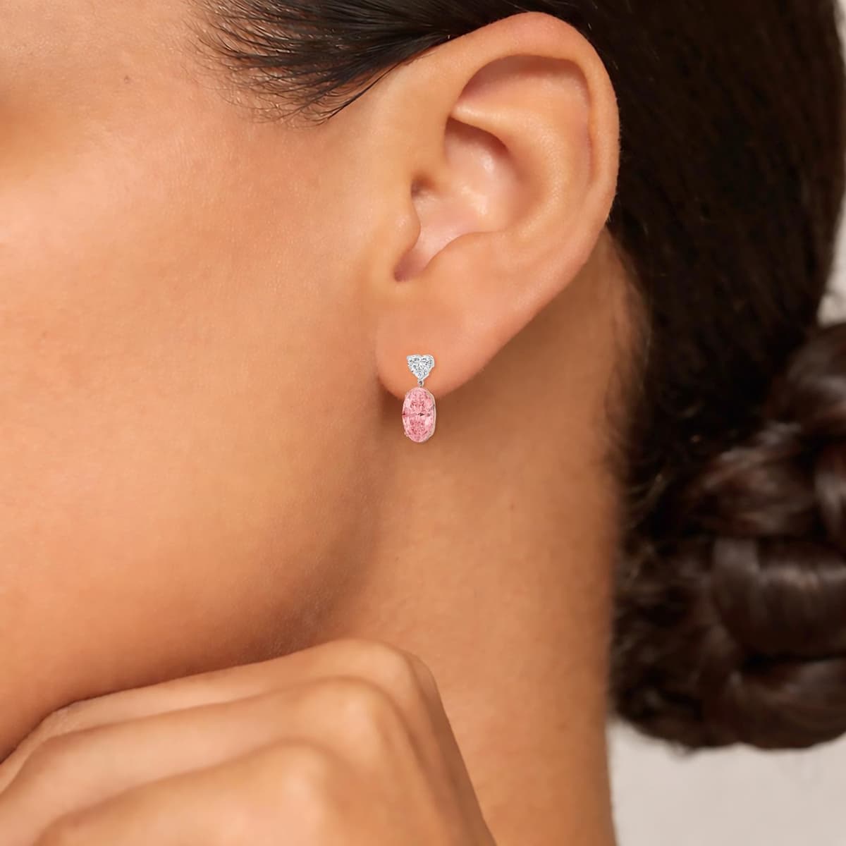 14K Rose & White Gold Lab Grown Diamond EARRINGS 9.72 ctw SJE33801OV_P-8.15CT