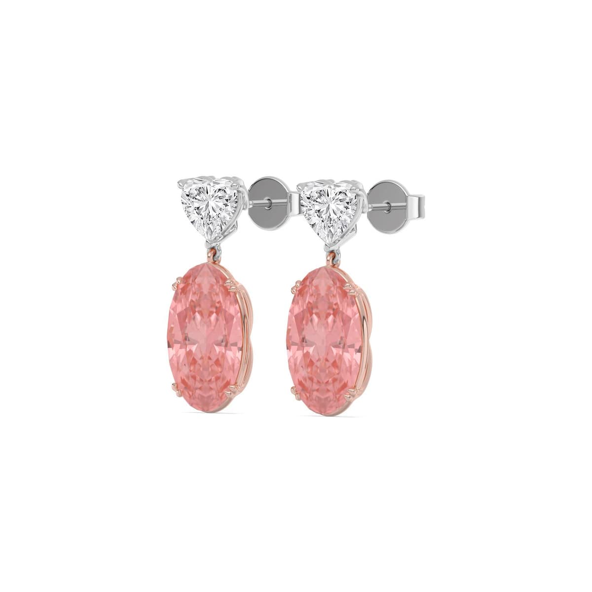 14K Rose & White Gold Lab Grown Diamond EARRINGS 9.72 ctw SJE33801OV_P-8.15CT