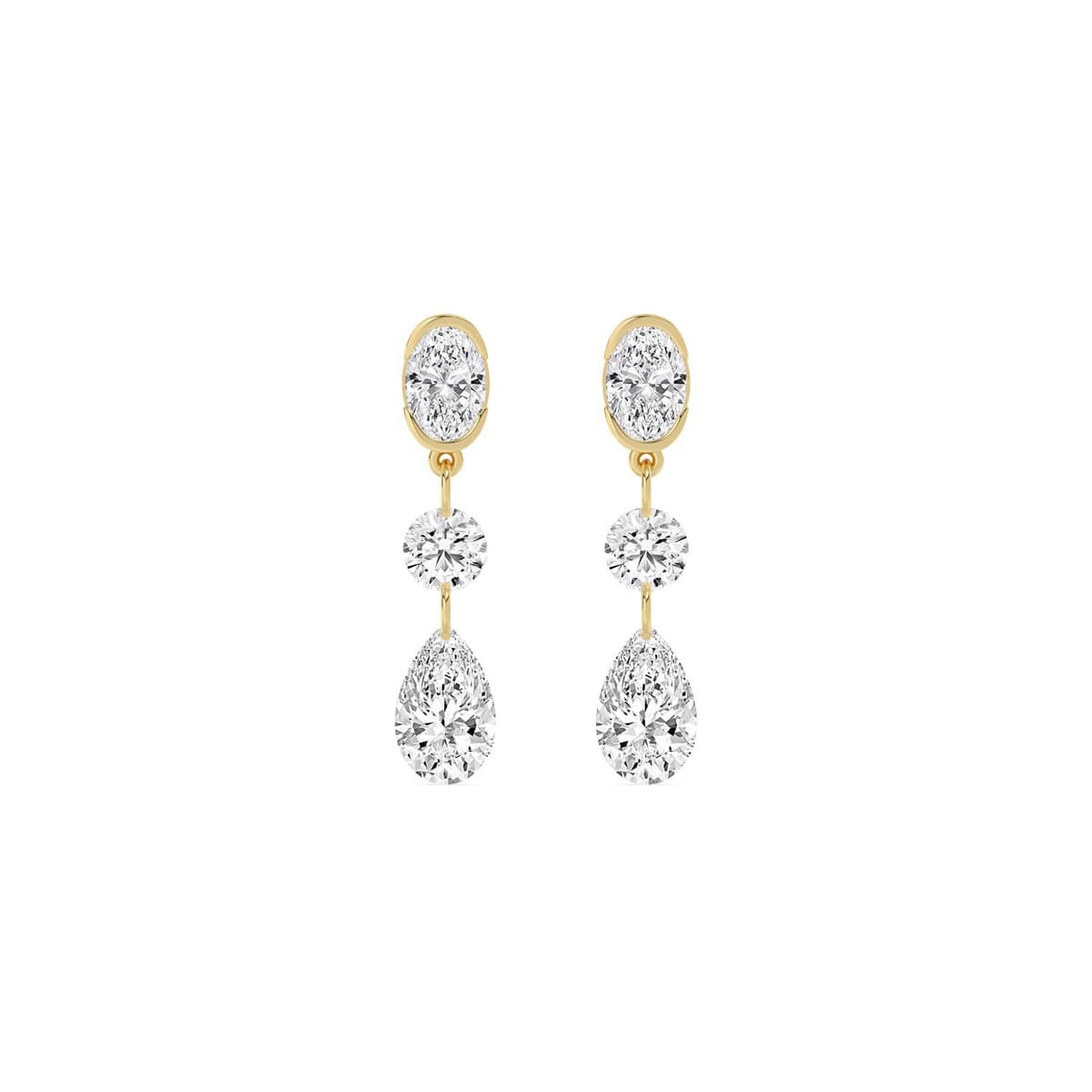 14K Yellow Gold Lab Grown Diamond EARRINGS 3.07 ctw SJE33856-3.00CT