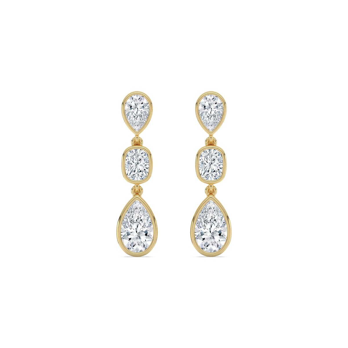 14K Yellow Gold Lab Grown Diamond EARRINGS 3.47 ctw SJE33874PECU-3.33CT
