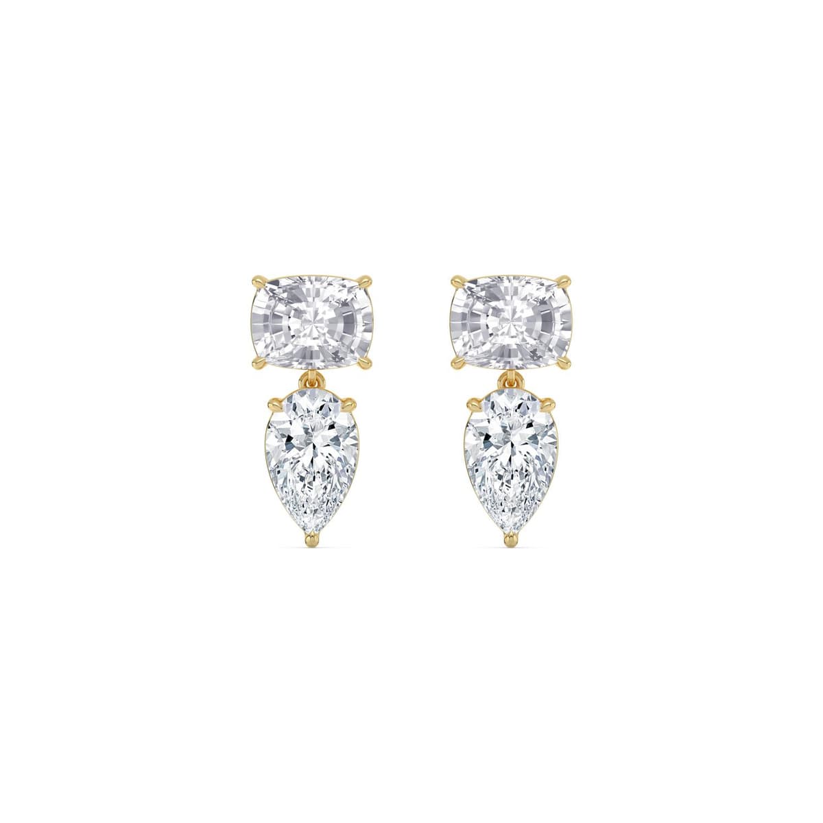 14K Yellow Gold Lab Grown Diamond EARRINGS 5.50 ctw SJE33885CUPE-5.50CT