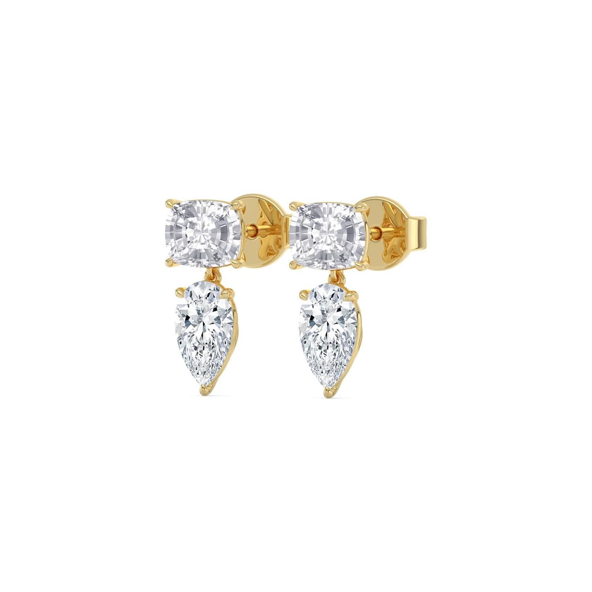 14K Yellow Gold Lab Grown Diamond EARRINGS 5.50 ctw SJE33885CUPE-5.50CT