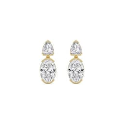 14K Yellow Gold Lab Grown Diamond EARRINGS 5.23 ctw SJE33886SHOV-5.20CT