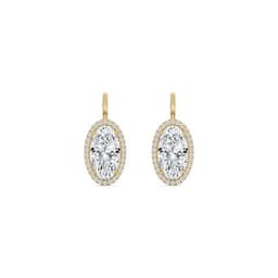 14K Yellow Gold Lab Grown Diamond EARRINGS 3.22 ctw SJE33922MOV-3.00CT