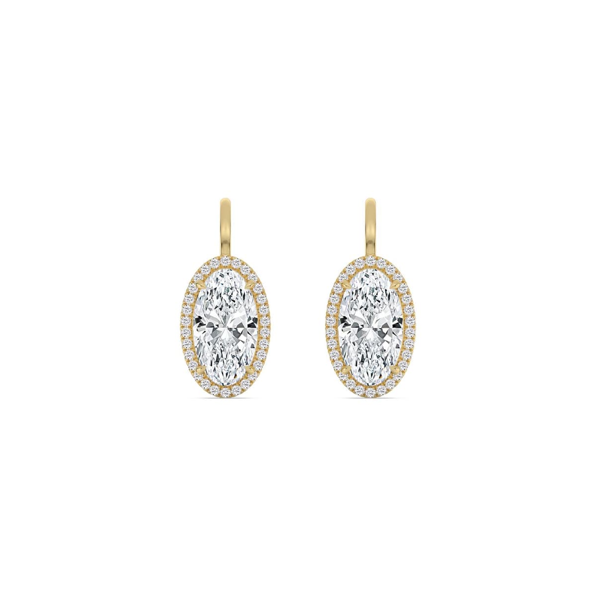 14K Yellow Gold Lab Grown Diamond EARRINGS 3.22 ctw SJE33922MOV-3.00CT