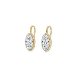14K Yellow Gold Lab Grown Diamond EARRINGS 3.22 ctw SJE33922MOV-3.00CT