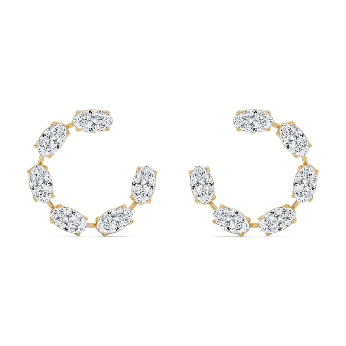 14K Yellow Gold Lab Grown Diamond EARRINGS 3.60 ctw SJE33923MOV-3.63CT