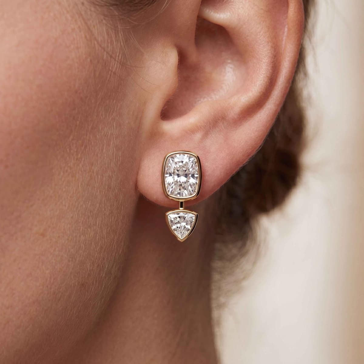 14K Yellow Gold Lab Grown Diamond EARRINGS 5.00 ctw SJE33956CUTRL-5.00CT