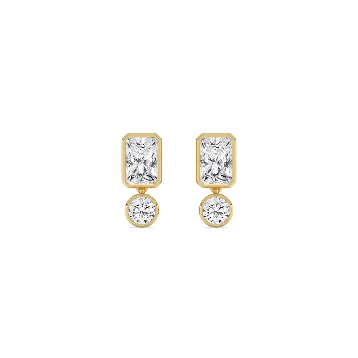 14K Yellow Gold Lab Grown Diamond EARRINGS 2.60 ctw SJE33958RDT-2.00CT