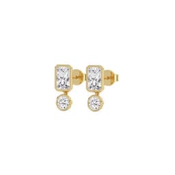 14K Yellow Gold Lab Grown Diamond EARRINGS 2.60 ctw SJE33958RDT-2.00CT