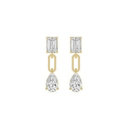 14K Yellow Gold Lab Grown Diamond EARRINGS 3.33 ctw SJE33960EMPE-3.33CT