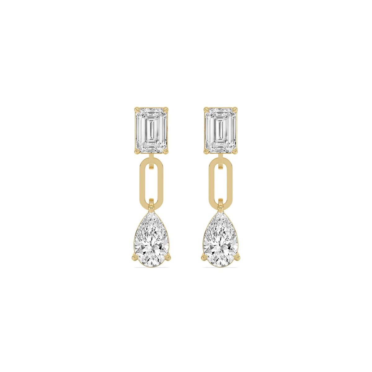 14K Yellow Gold Lab Grown Diamond EARRINGS 3.33 ctw SJE33960EMPE-3.33CT