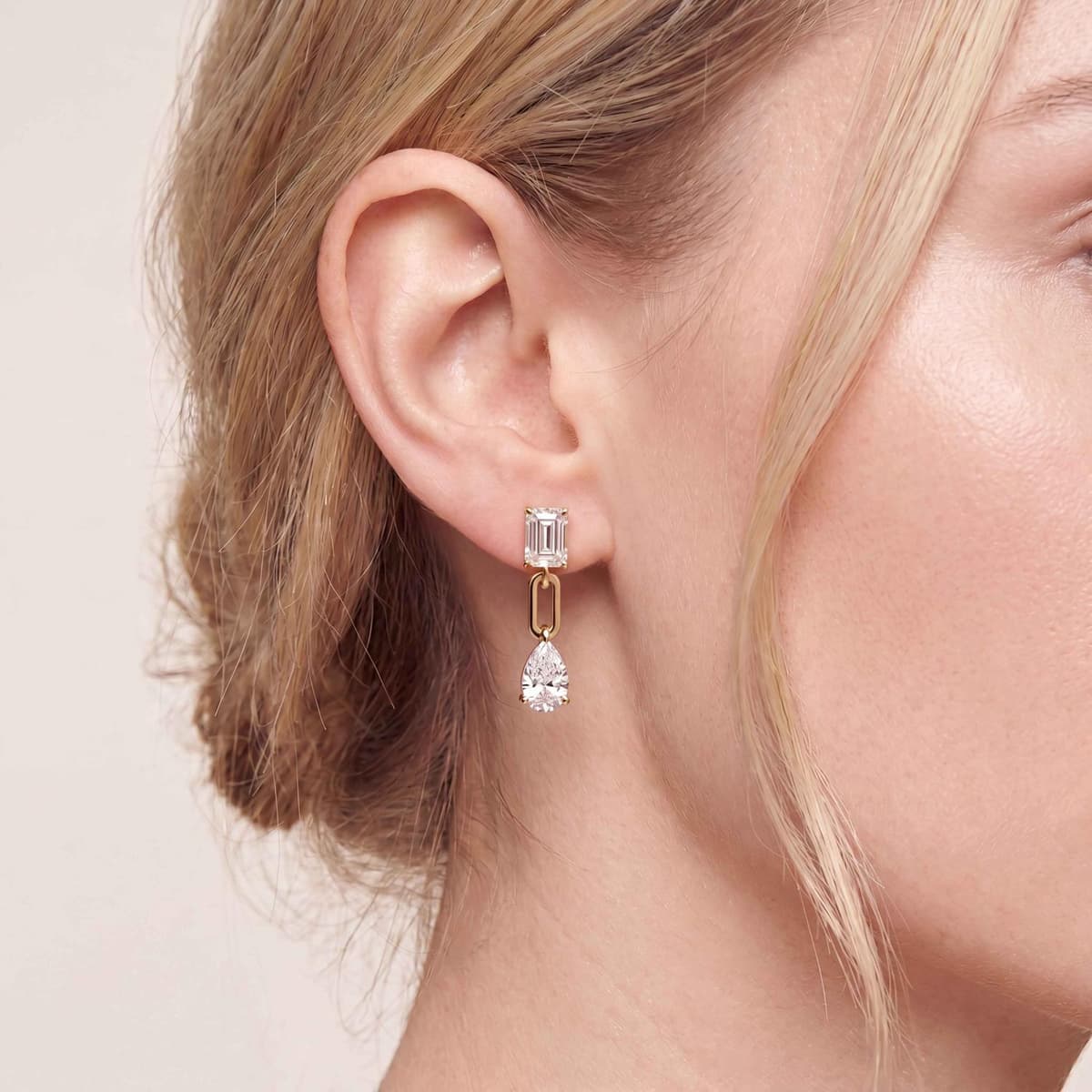 14K Yellow Gold Lab Grown Diamond EARRINGS 3.33 ctw SJE33960EMPE-3.33CT