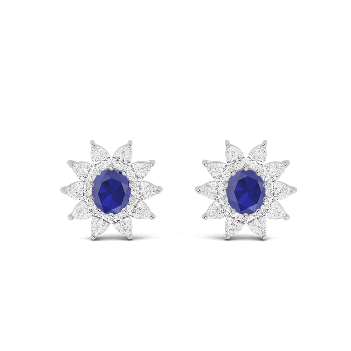 14K White Gold Lab Grown Diamond EARRINGS 2.48 ctw SJE3558-2.00CTCS