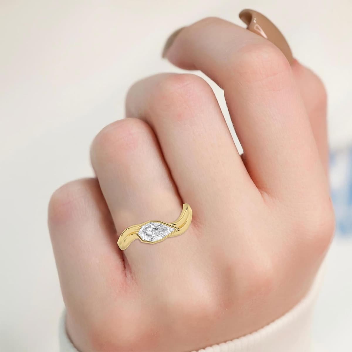 14K Yellow Gold Lab Grown Diamond ENGAGEMENT RINGS 1.00 ctw SJER00111LSPE-1.00CT