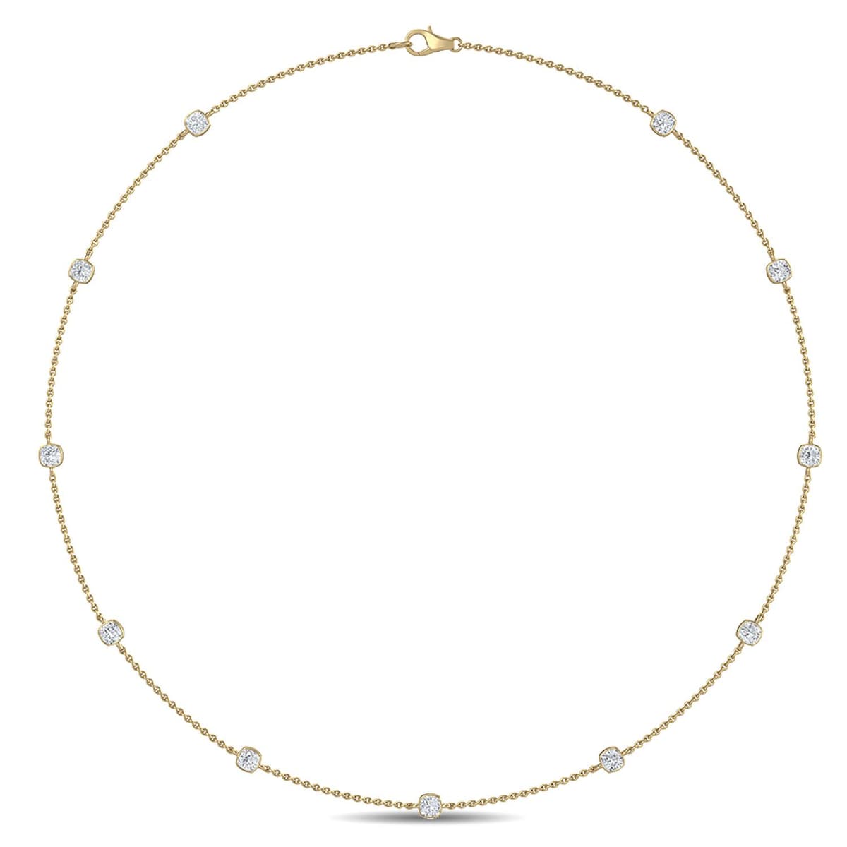 14K Yellow Gold Lab Grown Diamond NECKLACE 1.20 ctw SJN08016CU-1.10CT