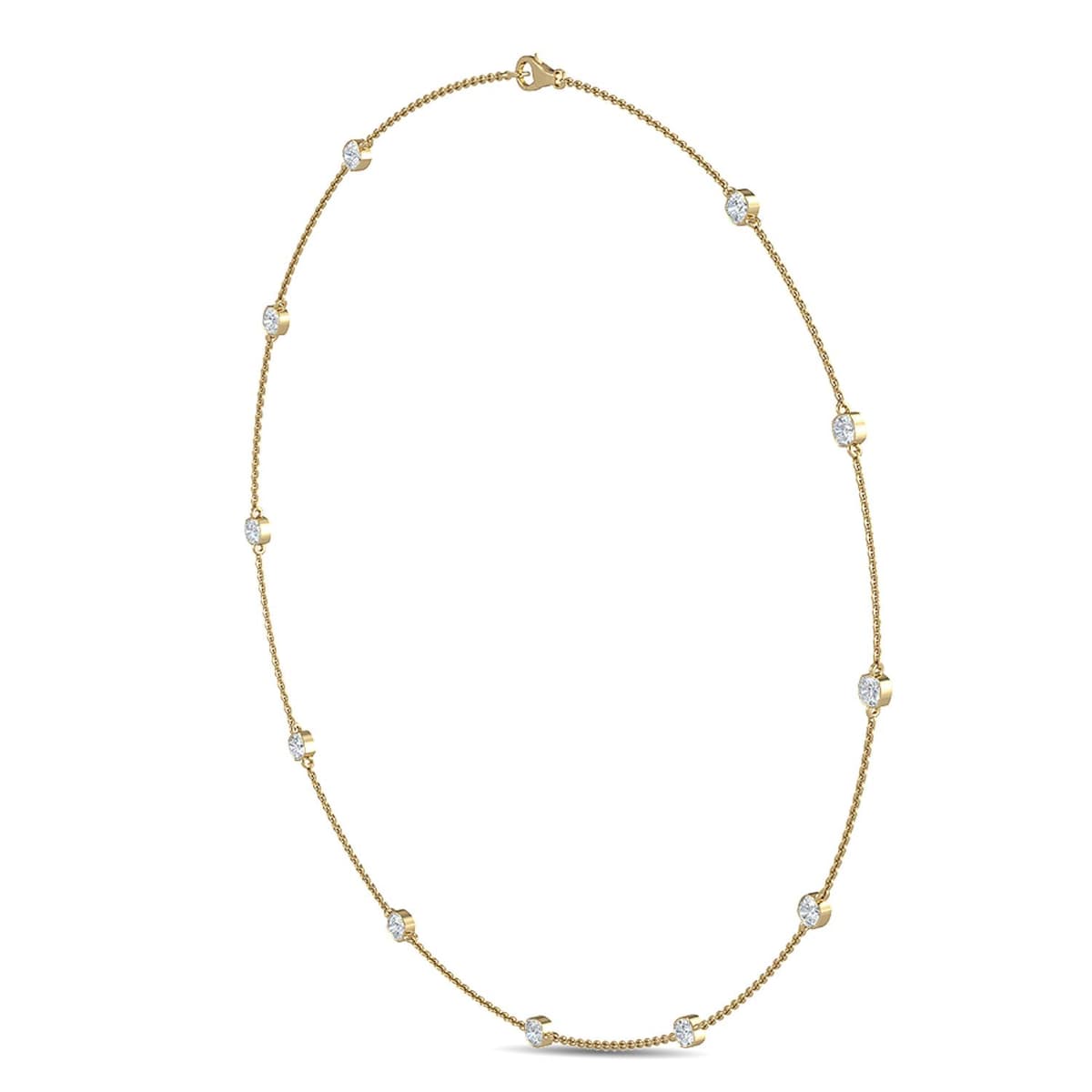 14K Yellow Gold Lab Grown Diamond NECKLACE 1.20 ctw SJN08016CU-1.10CT