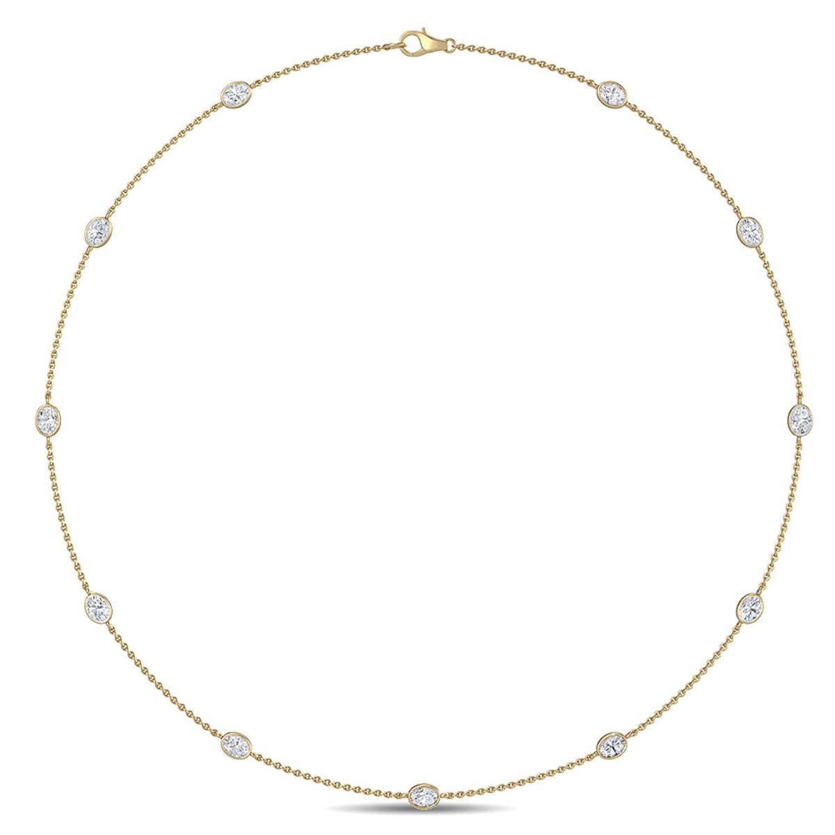 14K Yellow Gold Lab Grown Diamond NECKLACE 1.34 ctw SJN08016OV-1.33CT