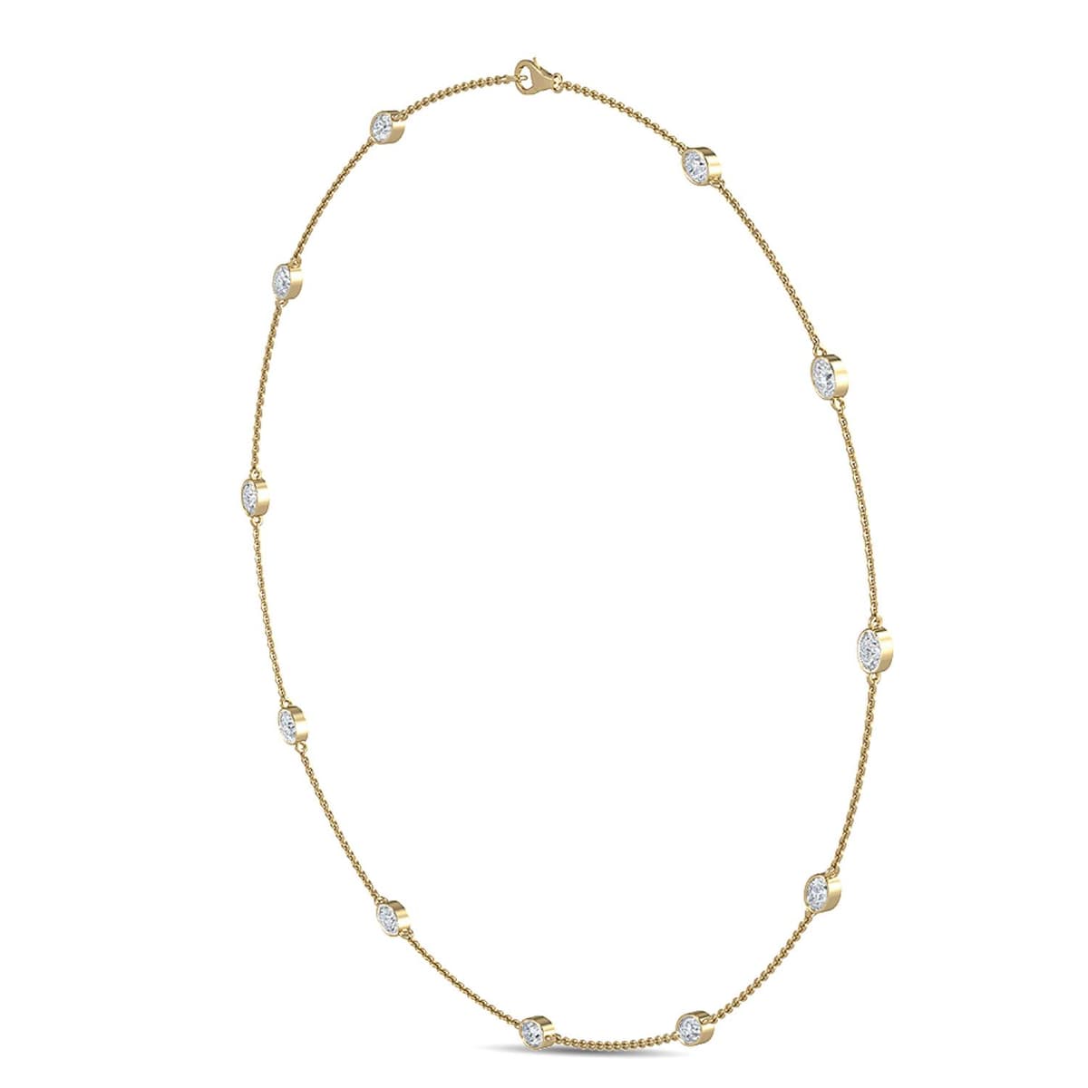 14K Yellow Gold Lab Grown Diamond NECKLACE 1.34 ctw SJN08016OV-1.33CT