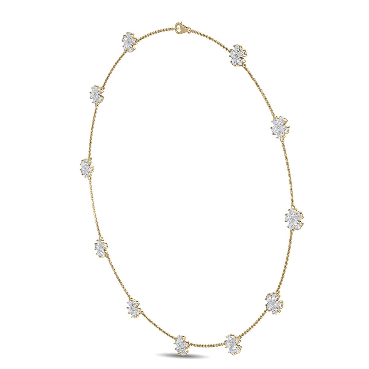 14K Yellow Gold Lab Grown Diamond NECKLACE 2.69 ctw SJN08030-2.75CT