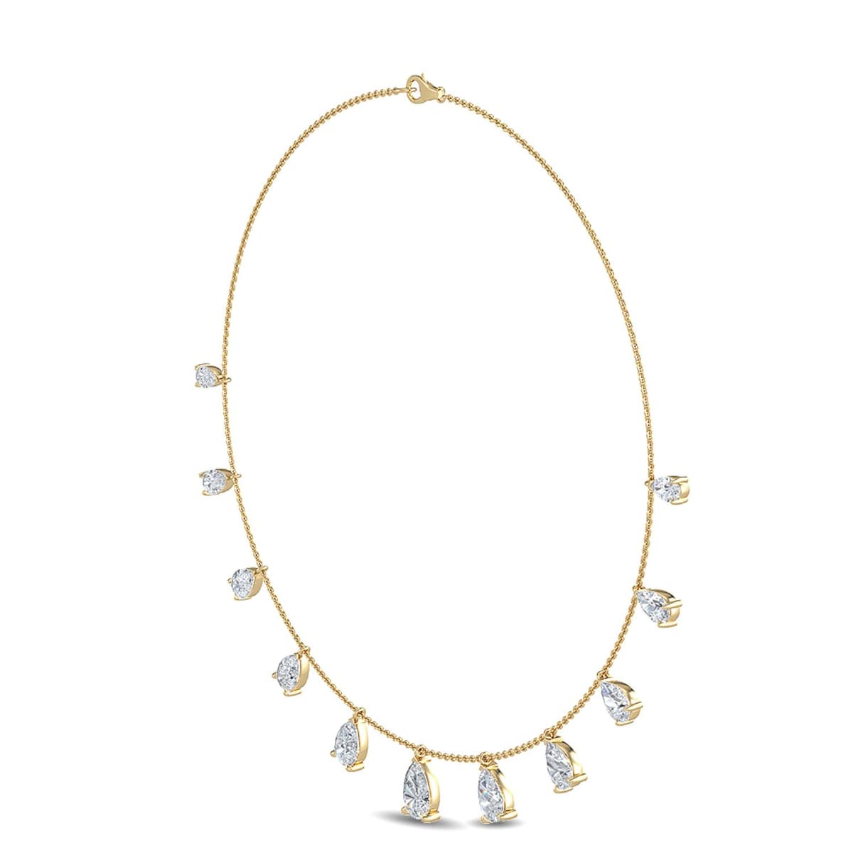 14K Yellow Gold Lab Grown Diamond NECKLACE 4.73 ctw SJN08031PE-4.33CT
