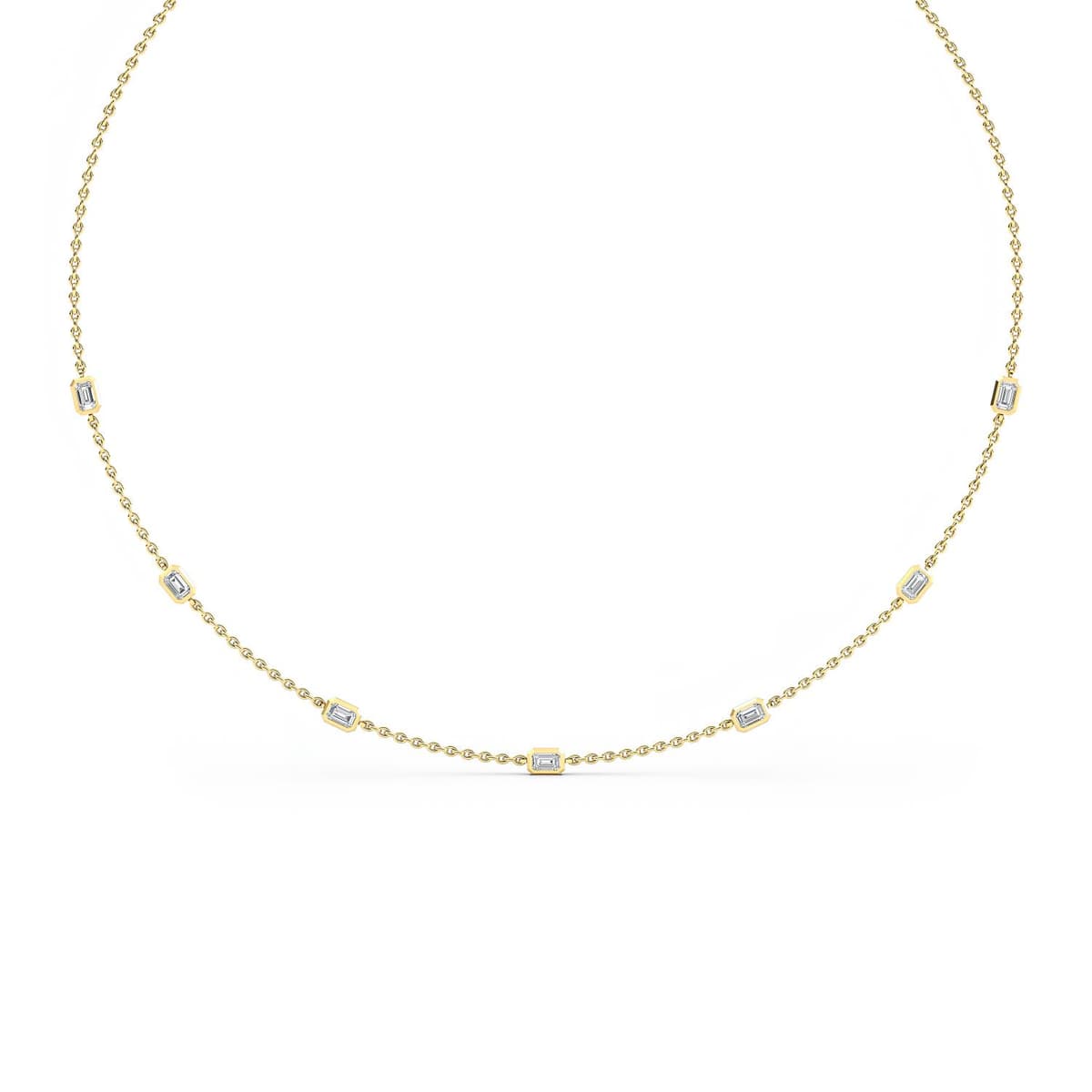 14K Yellow Gold Lab Grown Diamond NECKLACE 1.10 ctw SJN08220EM-1.00CT