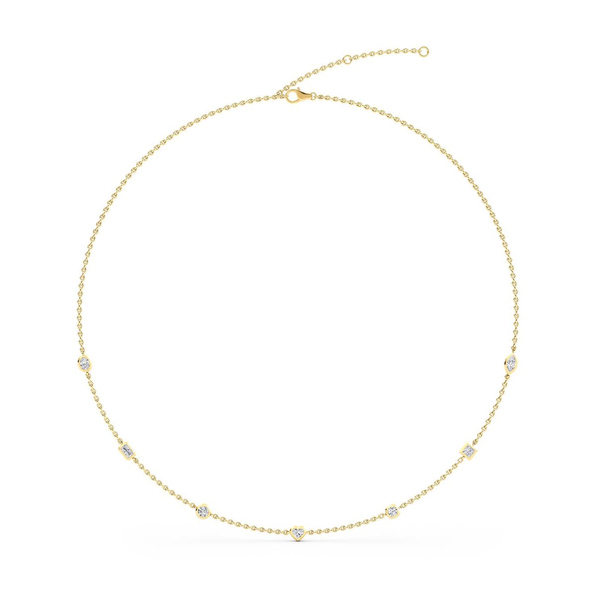 14K Yellow Gold Lab Grown Diamond NECKLACE 1.09 ctw SJN08220MS-1.00CT