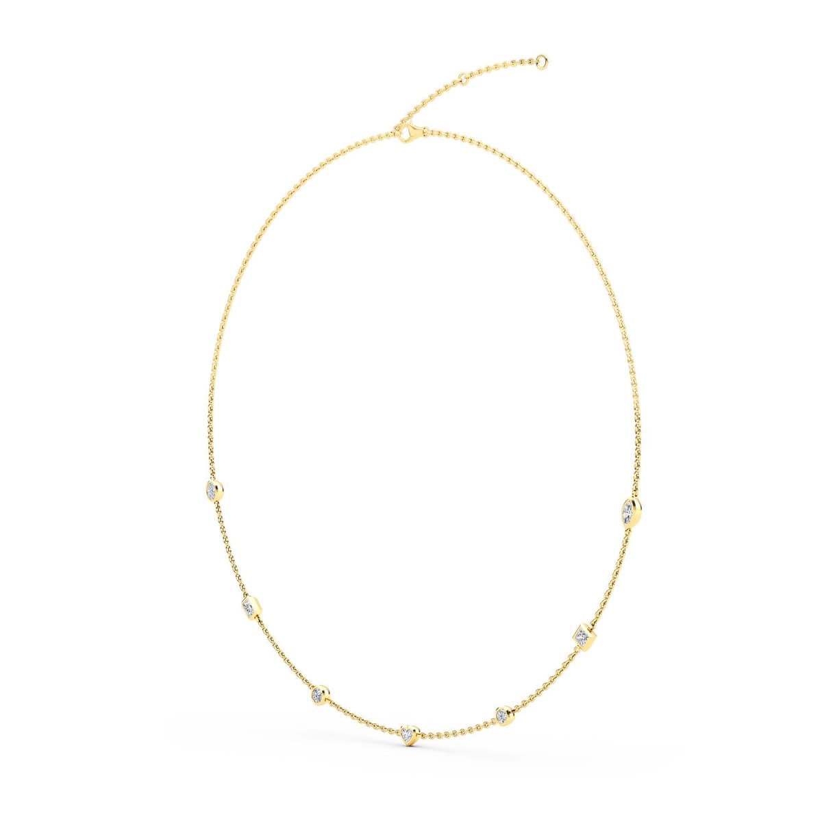 14K Yellow Gold Lab Grown Diamond NECKLACE 1.09 ctw SJN08220MS-1.00CT
