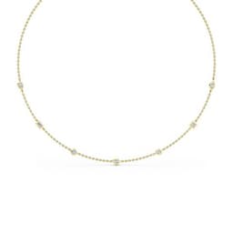 14K Yellow Gold Lab Grown Diamond NECKLACE 1.09 ctw SJN08220MS-1.00CT