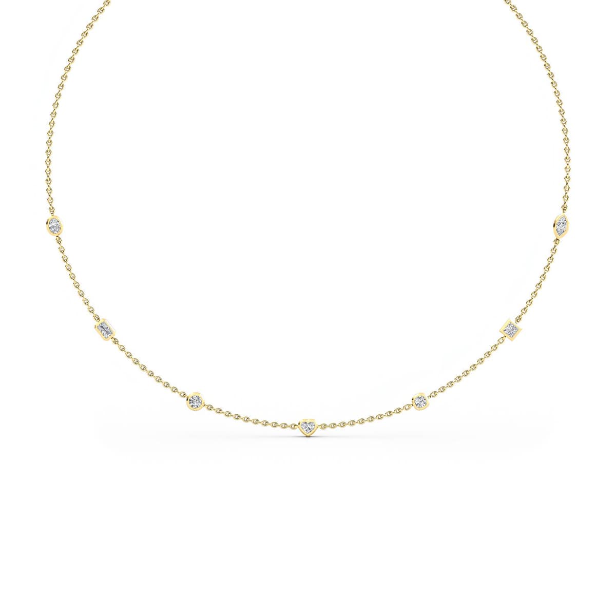 14K Yellow Gold Lab Grown Diamond NECKLACE 1.09 ctw SJN08220MS-1.00CT