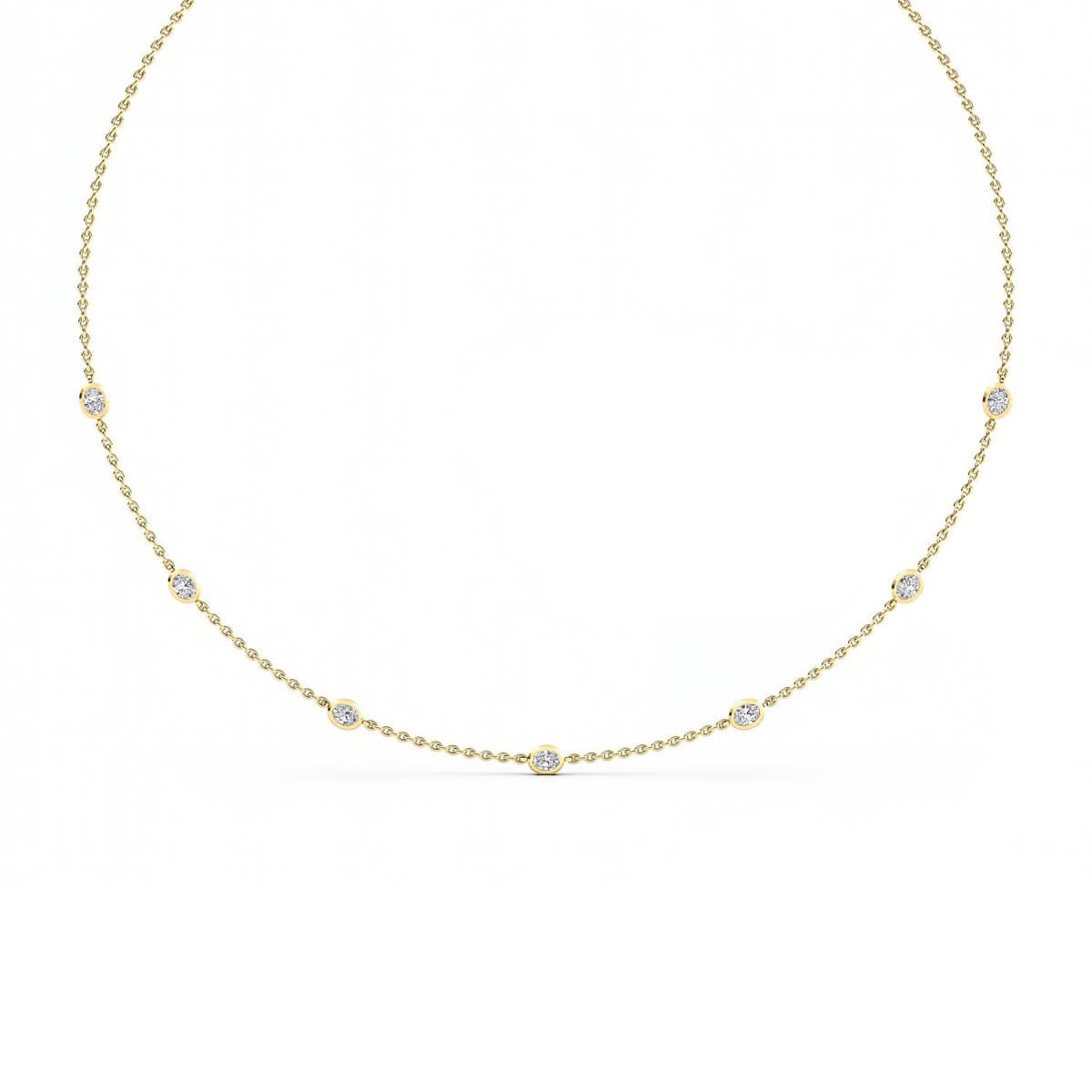 14K Yellow Gold Lab Grown Diamond NECKLACE 1.12 ctw SJN08220OV-1.00CT