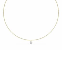 14K Yellow Gold Lab Grown Diamond NECKLACE 0.72 ctw SJN08223OV-0.75CT-18IN