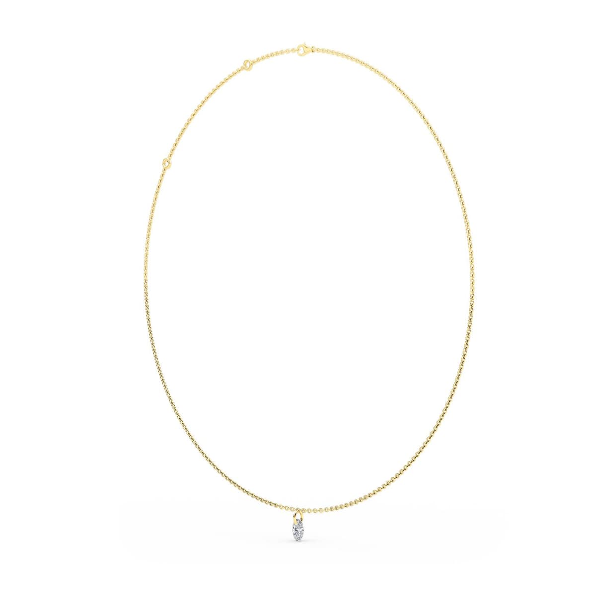 14K Yellow Gold Lab Grown Diamond NECKLACE 0.72 ctw SJN08223OV-0.75CT-18IN