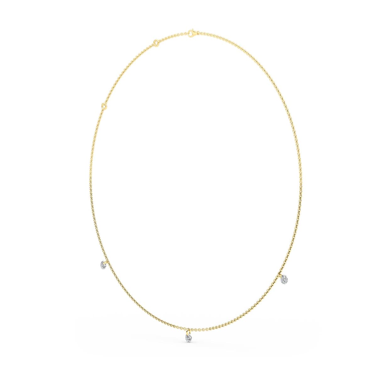 14K Yellow Gold Lab Grown Diamond NECKLACE 1.52 ctw SJN08225-1.50CT-18IN