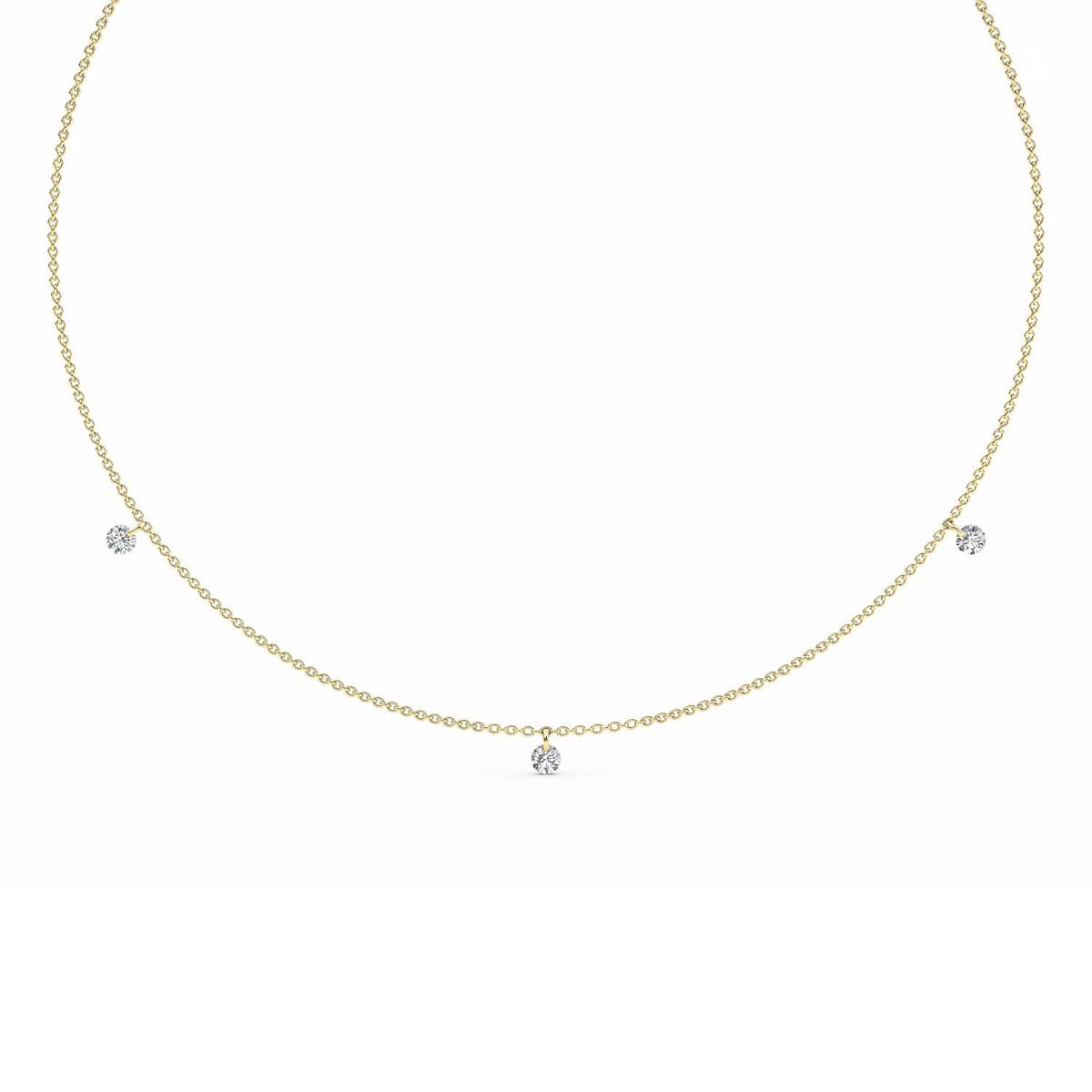 14K Yellow Gold Lab Grown Diamond NECKLACE 1.52 ctw SJN08225-1.50CT-18IN