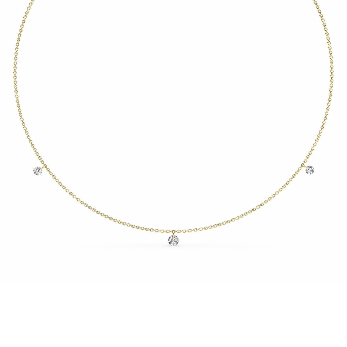 14K Yellow Gold Lab Grown Diamond NECKLACE 1.07 ctw SJN08226-1.10CT-18IN