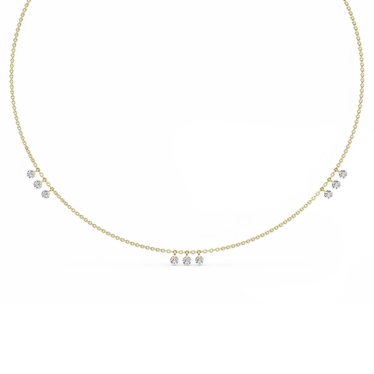 14K Yellow Gold Lab Grown Diamond NECKLACE 2.87 ctw SJN08227-2.83CT-18IN