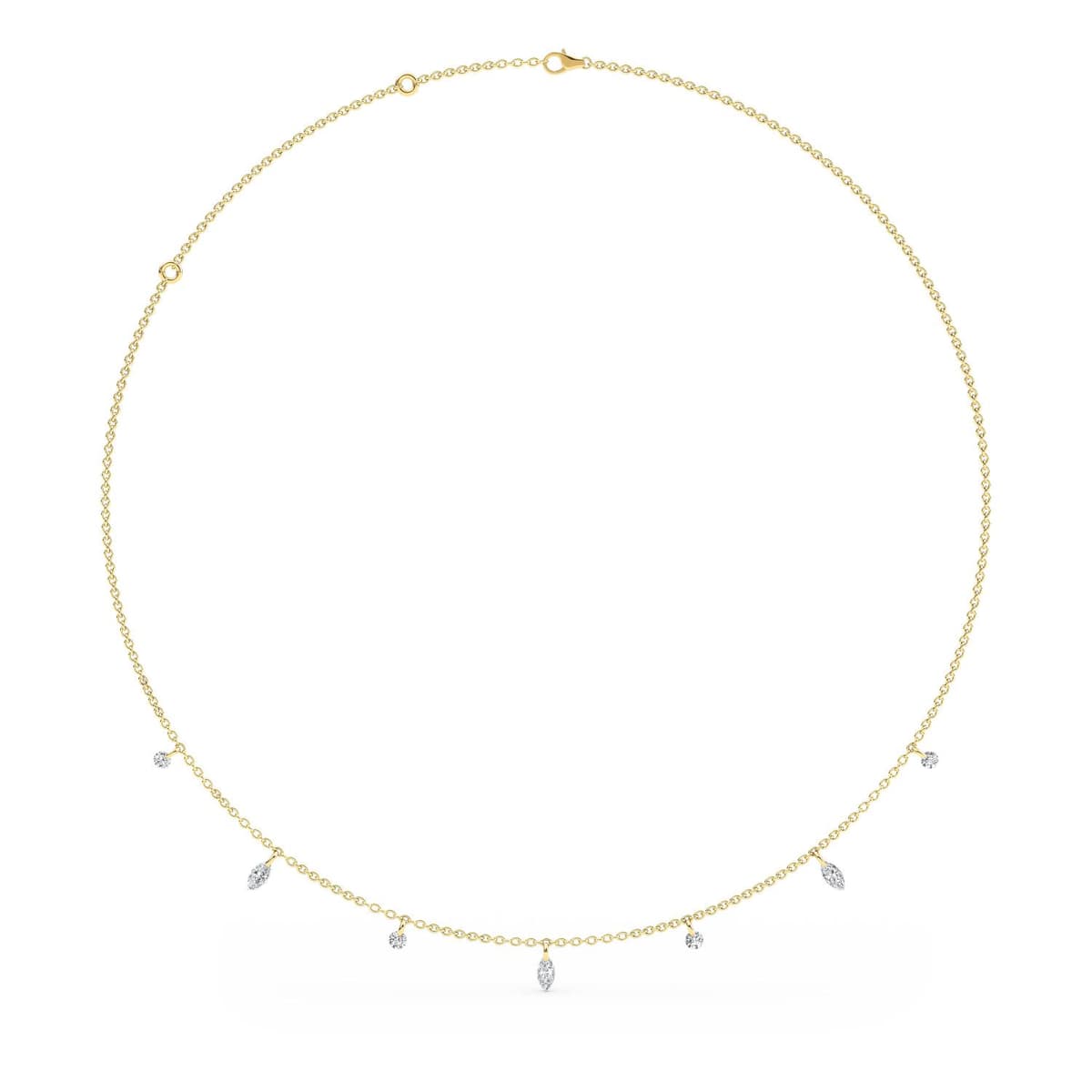 14K Yellow Gold Lab Grown Diamond NECKLACE 1.02 ctw SJN08228MS-1.00CT-18IN