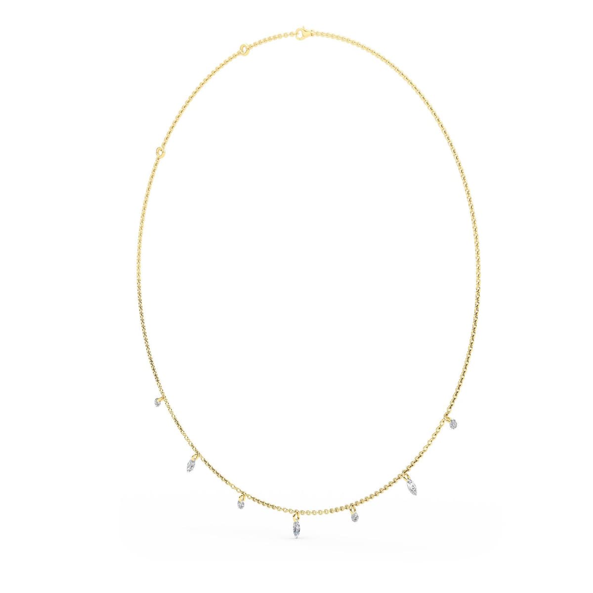 14K Yellow Gold Lab Grown Diamond NECKLACE 1.02 ctw SJN08228MS-1.00CT-18IN