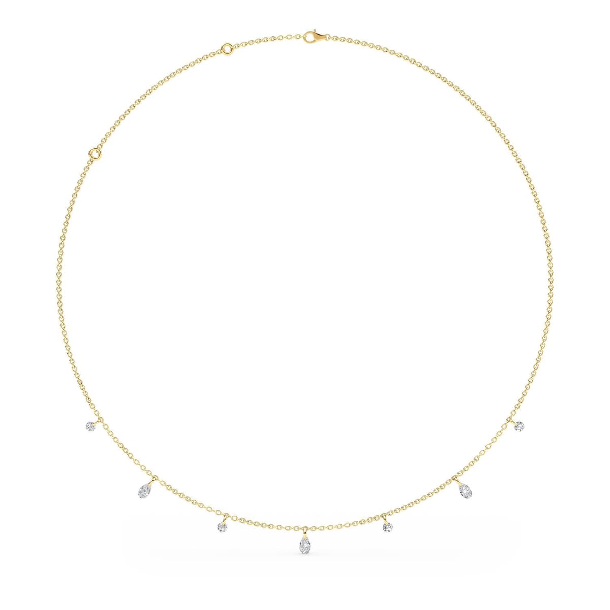 14K Yellow Gold Lab Grown Diamond NECKLACE 1.08 ctw SJN08229MS-1.00CT-18IN