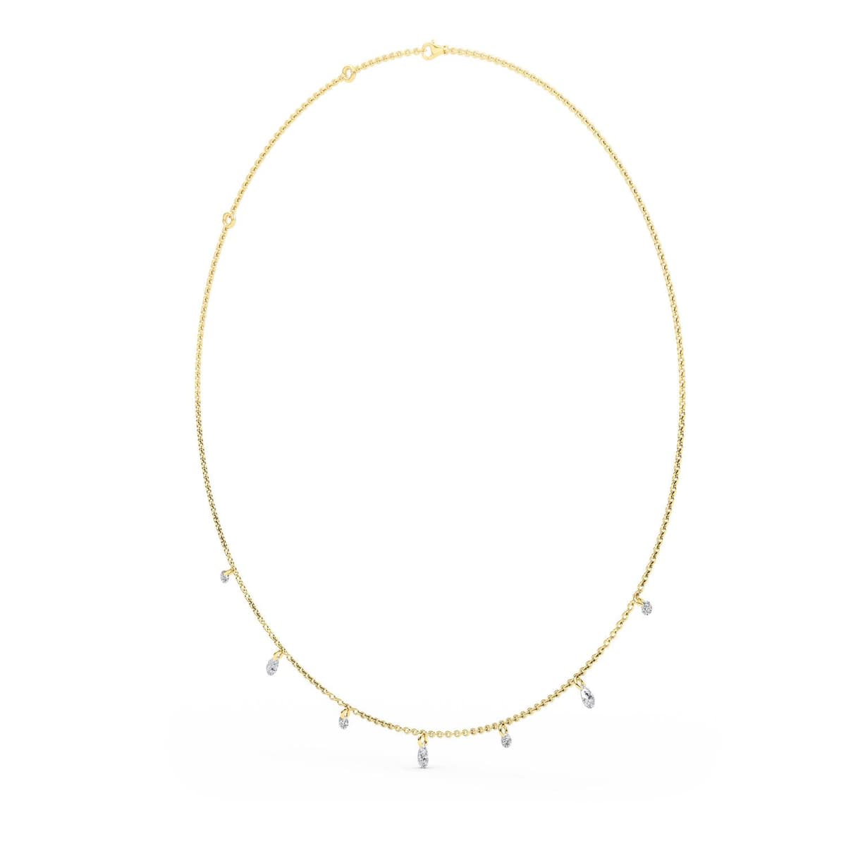 14K Yellow Gold Lab Grown Diamond NECKLACE 1.08 ctw SJN08229MS-1.00CT-18IN