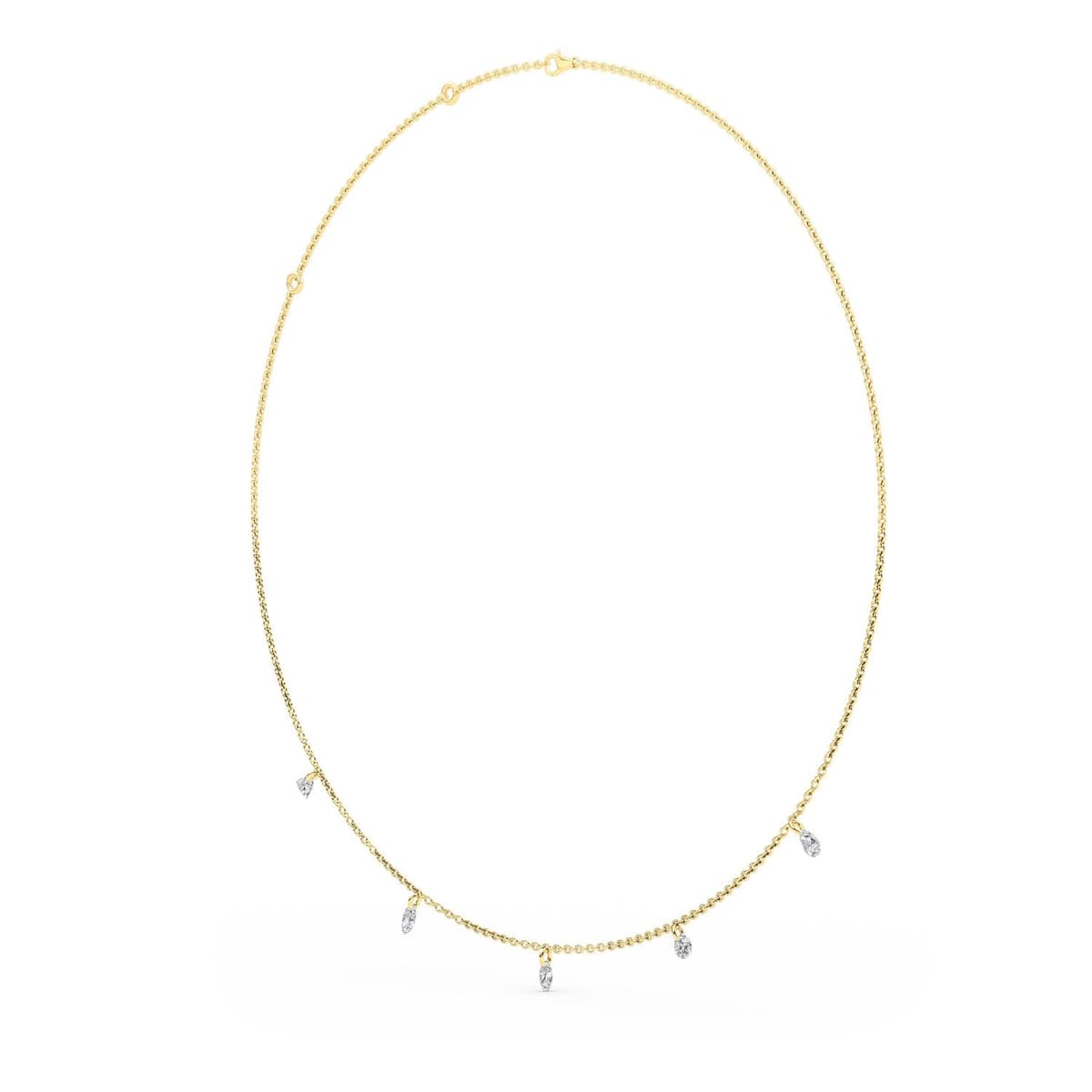 14K Yellow Gold Lab Grown Diamond NECKLACE 4.01 ctw SJN08230MS-4.00CT-18IN